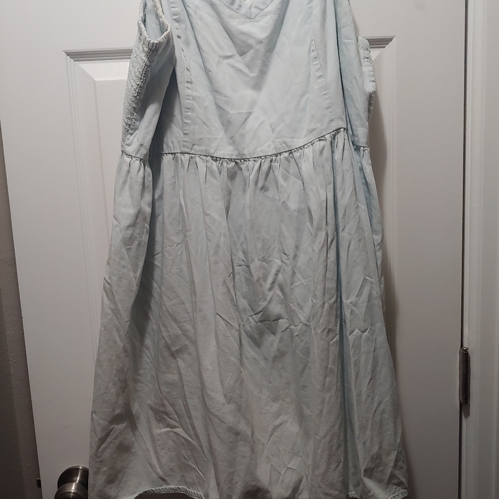 Light blue denim dress
